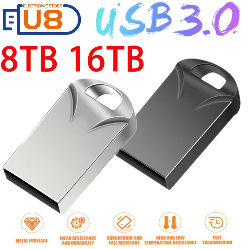 

Флеш-накопитель USB 3,0, Usb флеш-накопитель объемом 1 ТБ, металлическая высокоскоростная флешка, портативный USB-накопитель объемом 1 ТБ, водонепроницаемый USB-Накопитель SSD