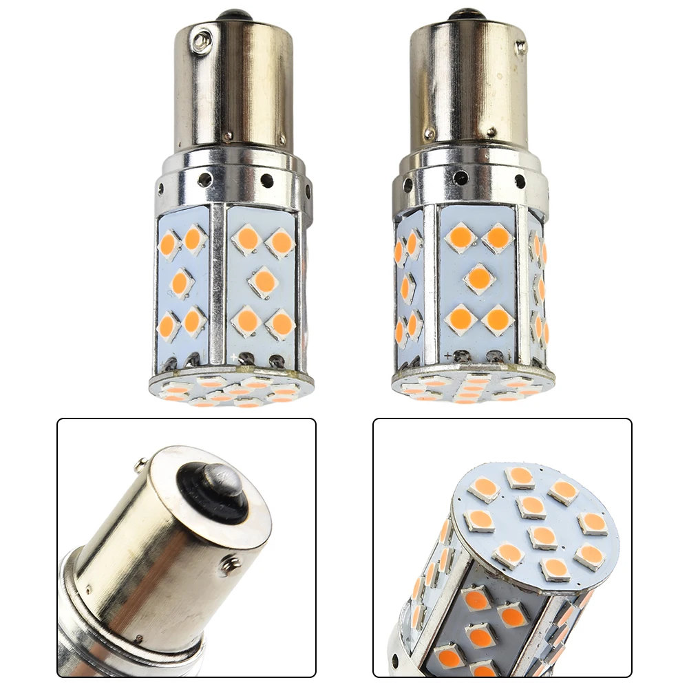 2 светодиодных лампы без Hyper Flash Amber BAU15S 7507 PY21W 1500 лм 9 30 В идеальная замена ламп