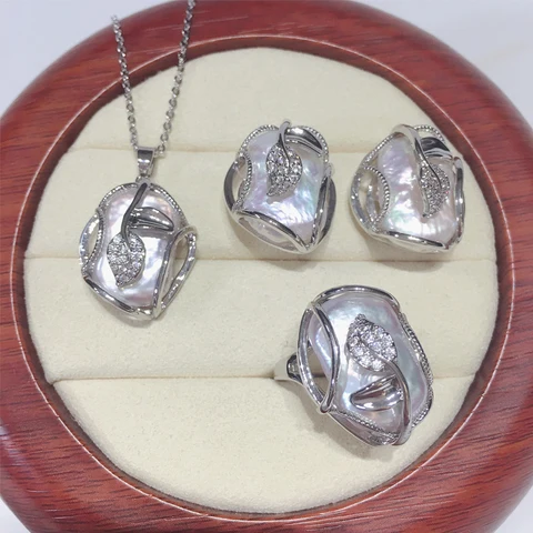 SHDIYAYUN 2022 новый натуральный пресноводный жемчуг большой барочный Жемчуг Ювелирные наборы 18K позолоченное ожерелье серьги для женщин подарок