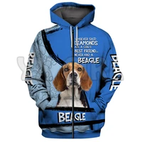 beagle 3d printed hoodies men for women unisex pullovers zipper hoodie casual street tracksuit
