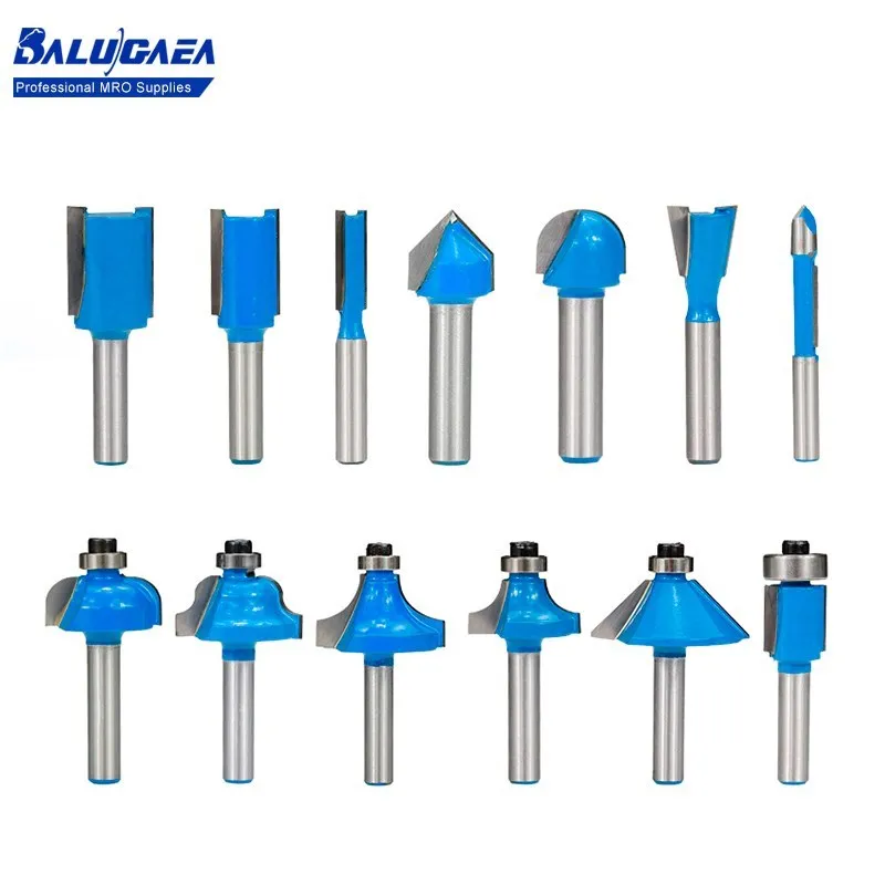 

Wood Router 1/4 Shank Tungsten Carbide Cutter Straight Slot Milling Bit Flush Trim Pattern Bit Corner Rounding Engraving Tools