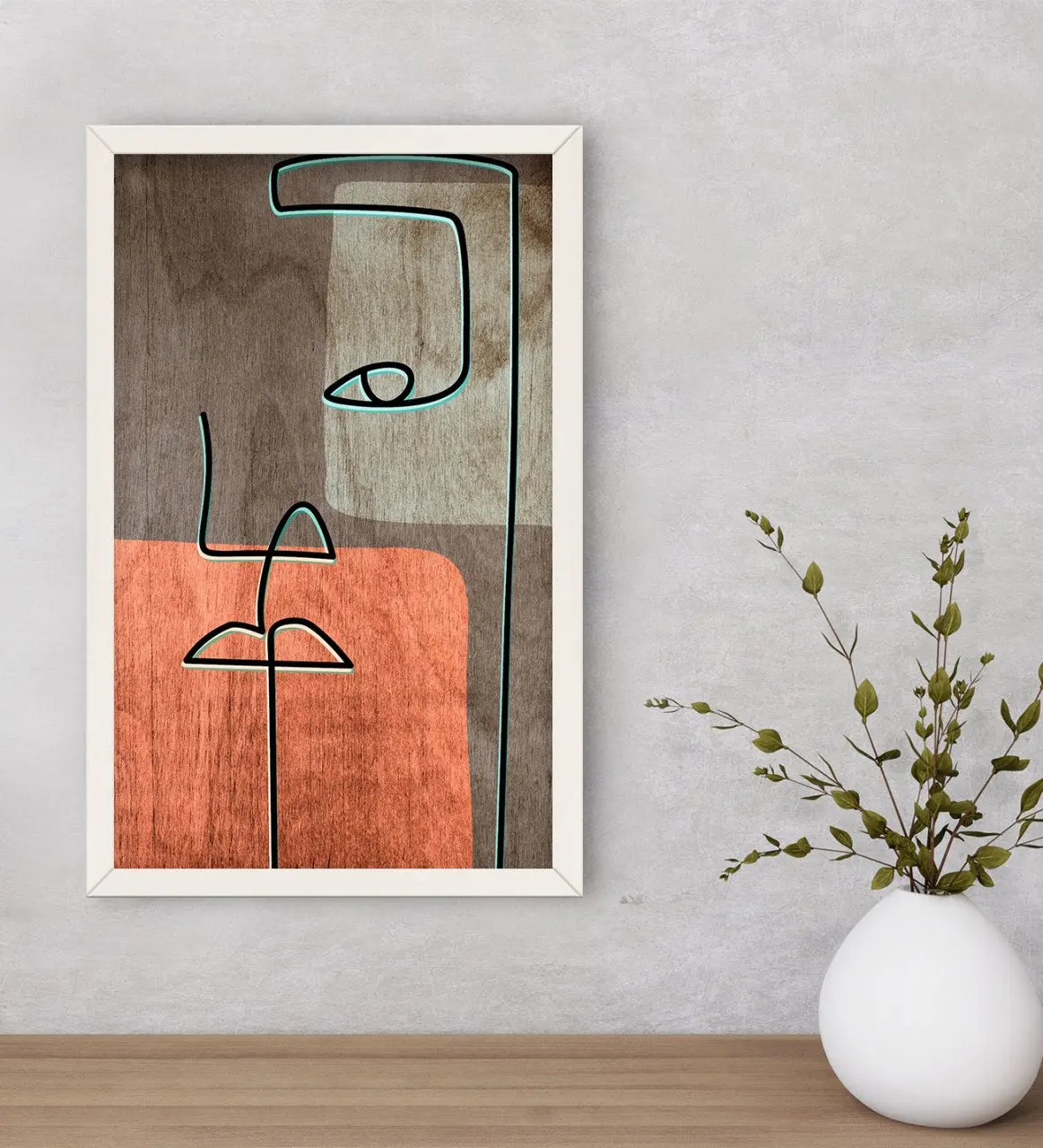 

BK дома Picasso Стиль декоративные деревянные белый защелка Tablo-7
