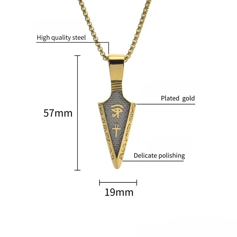 Фото Подвески Horus Eye Anka Cross Spearhead из нержавеющей стали для мужчин и женщин, элитные персонализированные модные ожерелья, ювелирные изделия №4