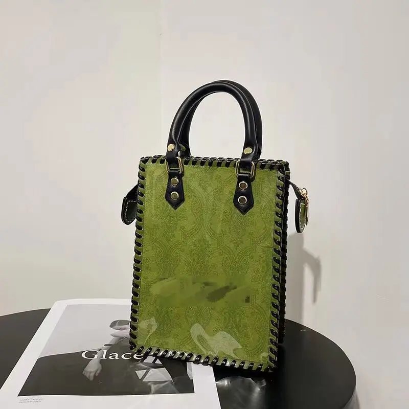 Portable Tote Paper Bag DIY Sewing Kit Portable Women Handbags DIY Handmade PU Bag Gifts for Women Lady Girl 22cm * 16cm * 8cm