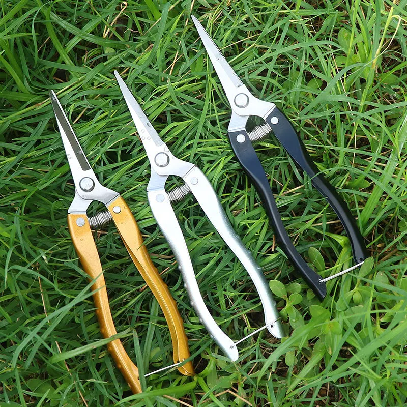 Stainless Steel Pruning Shears Gardening Tools Shears with Serrated Zinc Alloy Handle Fruit Tree Rough Branch Shears