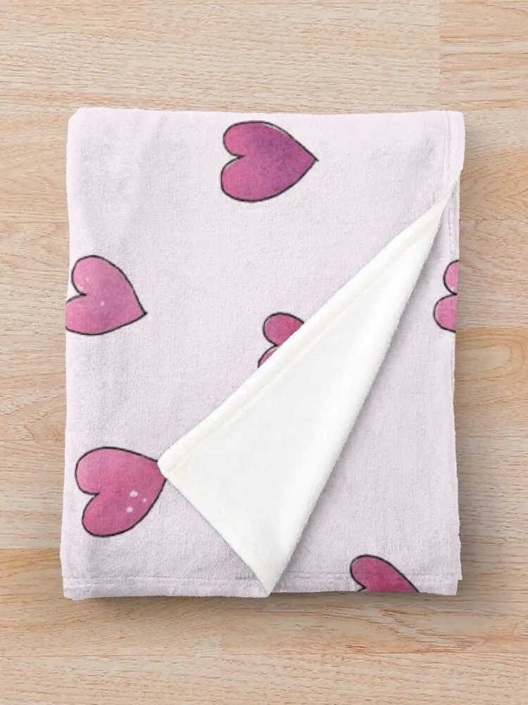 Акварельный узор в виде сердечек - бледно-розовое одеяло стиле манга Мягкие