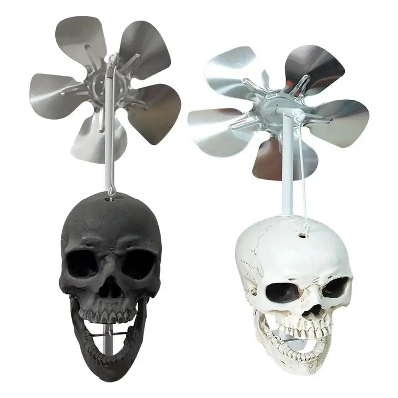 

Skull Spinner Iron Skull Whirligig Garden Decor Resin Skull Statue Garden Whirligig Spinners 3D Kinetic Sculpture Yard Art