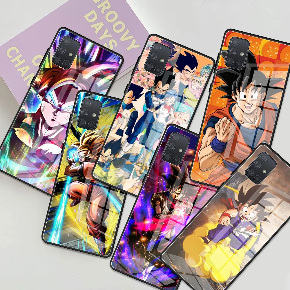 Стеклянный чехол для телефона Samsung Galaxy A51 A71 A50 A31 A70 A72 A52 5G A21s M31 M51 Sun Goku Dragon Ball |