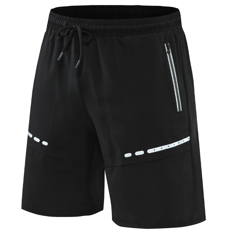 Men Training Shorts Zipper Pockets Fitness Shorts Slim Fit Sport Casual Summer Shorts Prints Gym Running Shorts