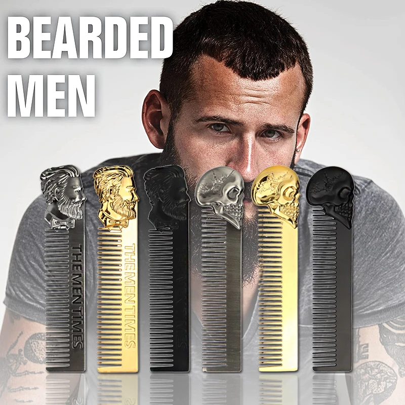 

Gentelman Zinc Alloy Hair Comb Professional Barber Mustache Care Shaping Tools Pocket Size Combs