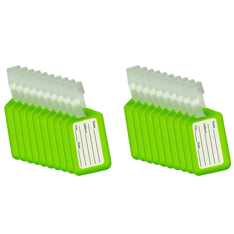 

2X Luggage Tags Suitcase Identifier Label Accessories - Green