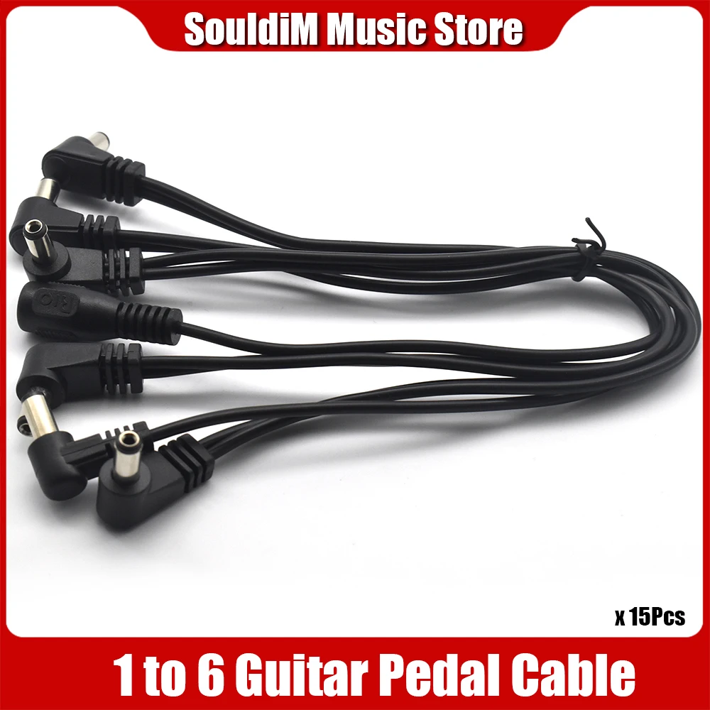 

15Pcs Daisy Chain 1 t 6 Ways Guitar Effects Pedal Power Supply Cable for 9V DC Adapter Plug