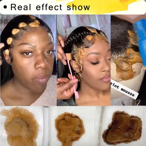 Тонкий кружевной оттенок мусс для кружевных париков искусственный темно-коричневый кружевной оттенок мусс создает естественный вид