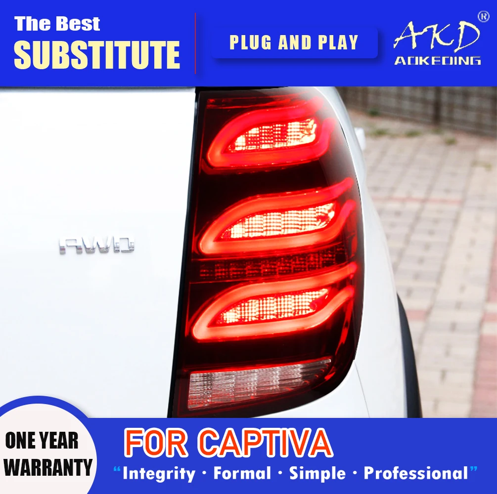 

Задний фонарь AKD для Chevrolet Captiva, светодиодный задсветильник 2008-2019 Captiva, задний противотуманный сигнал поворота, автомобильные аксессуары