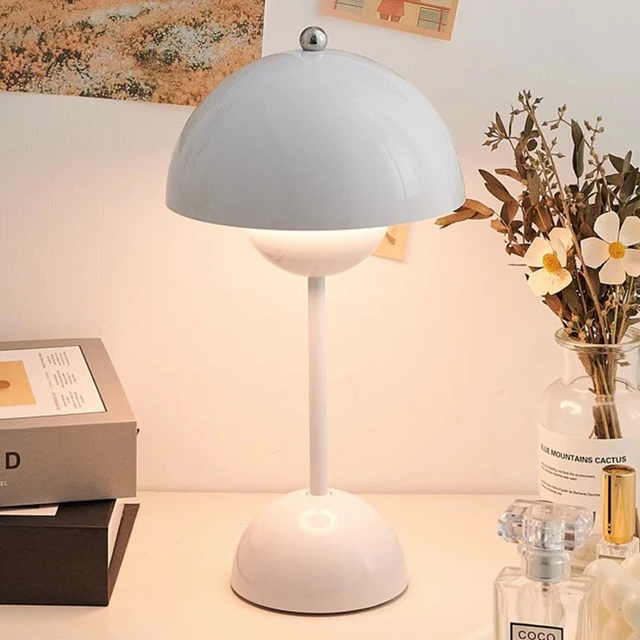 Mushroom Flower Bud LED Table Lamps Rechargeable Desk Lamp Touch Night Light For Bedroom Restaurant Cafe Modern Decoration Gifts 3
