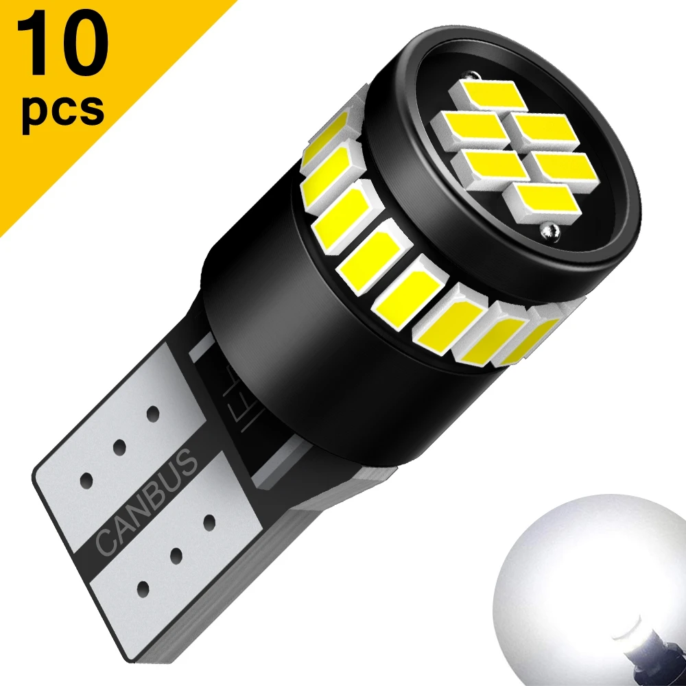 

AUXITO T10 Светодиодная лампа W5W 168 194 Светодиодная лампа светильник щение номерного знака 6000K супер яркий белый 2825 для салона автомобиля парково...