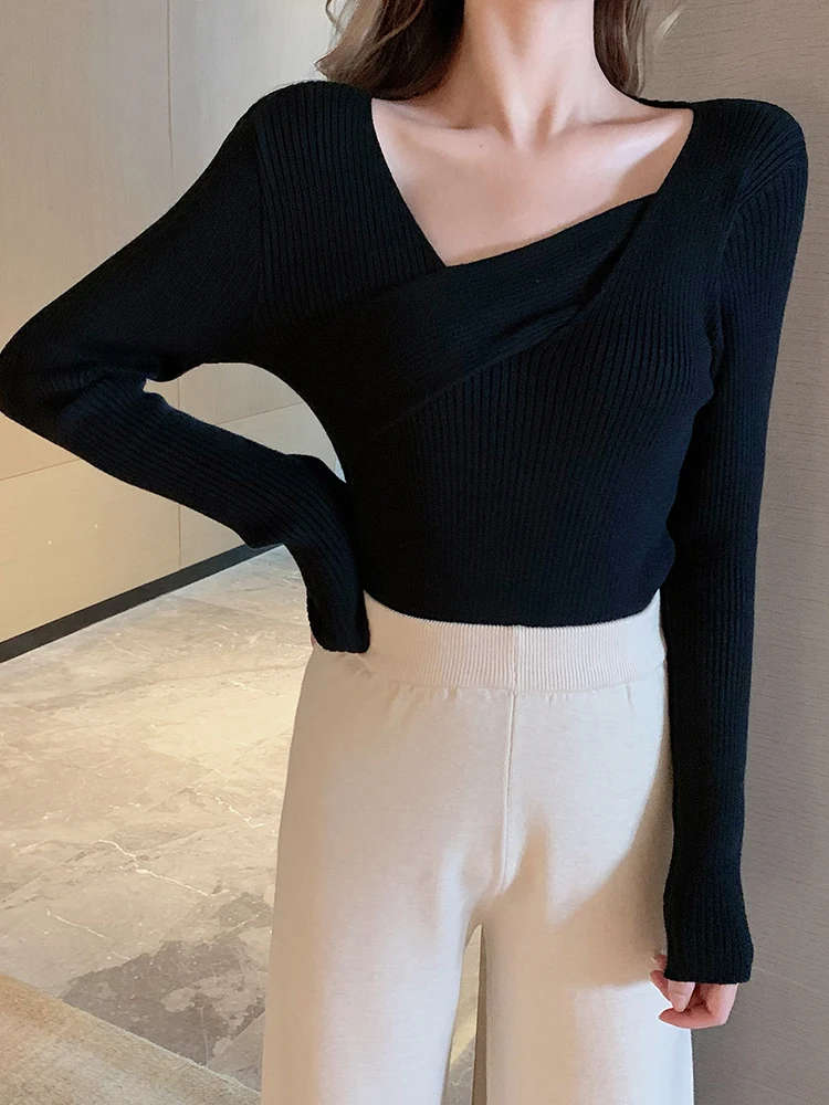 

Sexy V Neck Sweater Women Sweaters Fashion Jersey Women Winter 2022 Autumn Pullover Women Sweater Jumper Truien Dames