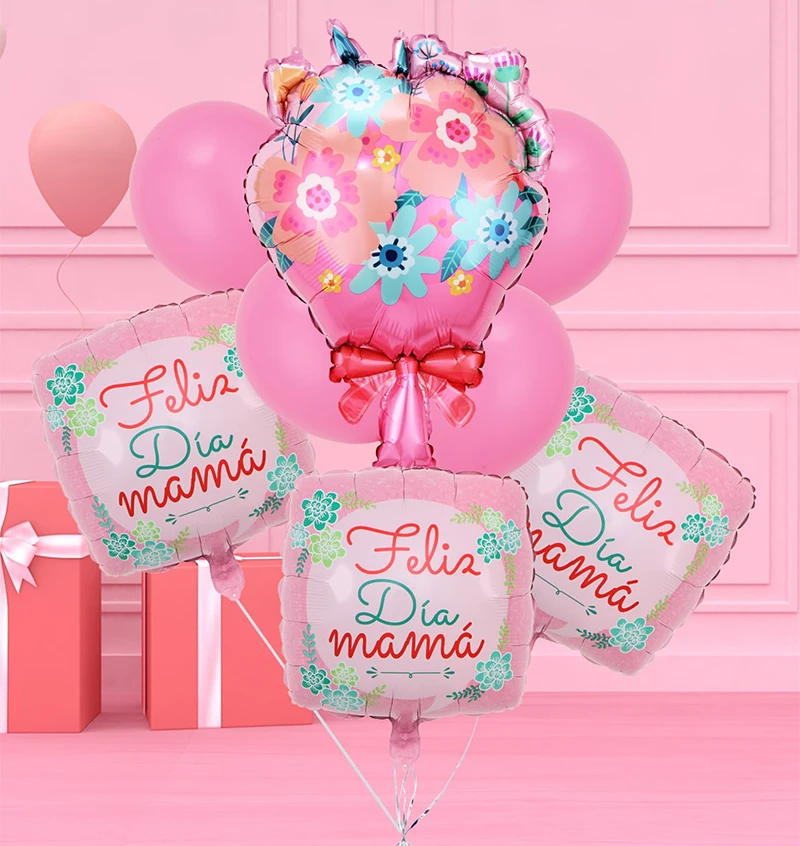 

5/8Pcs Mother's Day Balloons Set Rose Bouquet Globo Helium Baby Shower Mother's Day Party Decoration Supplies