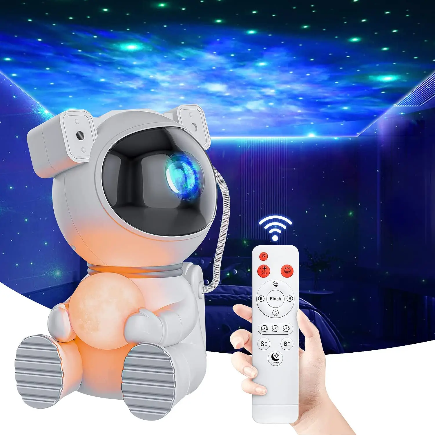 

Astronaut Galaxy Projector Starry Night Light Projector with Nebula Timer 360° Adjust Projector Light Gift for Children Adults