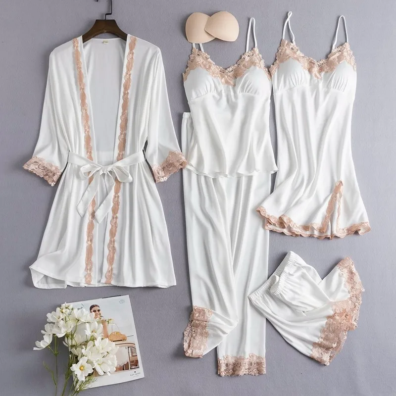 

Women Bridesmaid Kimono Homewear Nightwear Set Gown Suit Robe Robes Satin Loose Bath Bathrobe Rayon Sleepwear Sexy Female