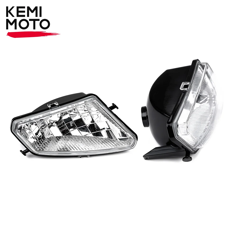 KEMIMOTO ATV IP67 Headlights Cover Assembly Compatible with Polaris Sportsman 500 4×4 HO Touring EFI 2005-2010 Bulb not included