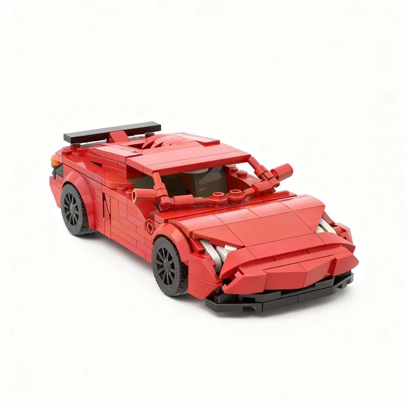 Фото 527 деталей MOC City Champions Lamborghini Aventador БЕСПЛАТНЫЙ конструктор-модель, игрушка, рождественский подарок, архитектурная идея, подарок на день рождения №4