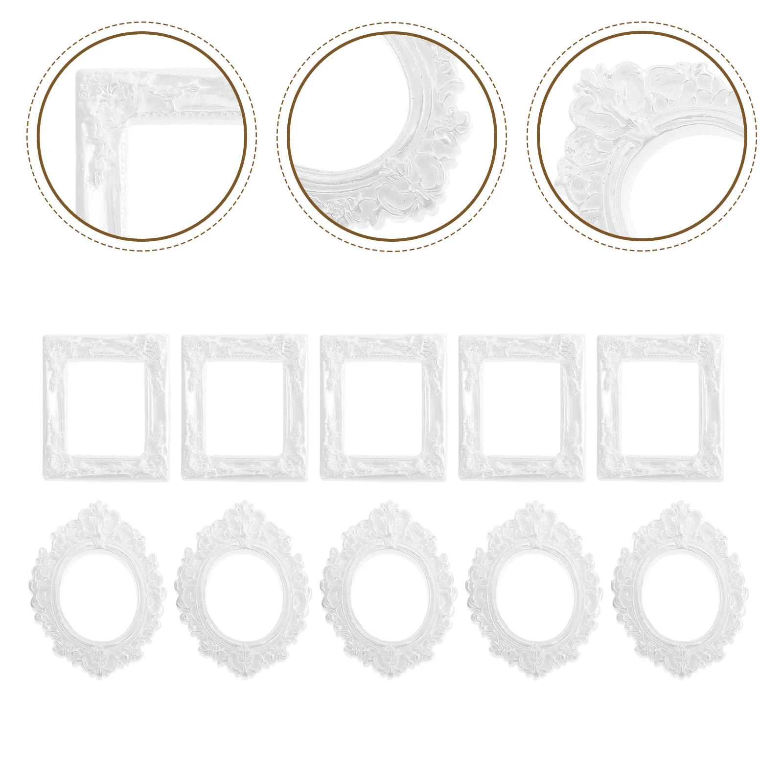 

10 Pcs DIY Photo Frame Miniture House Furniture Small Photo Frame Rural Rustic Picture Frame Resin Mini Picture Frame
