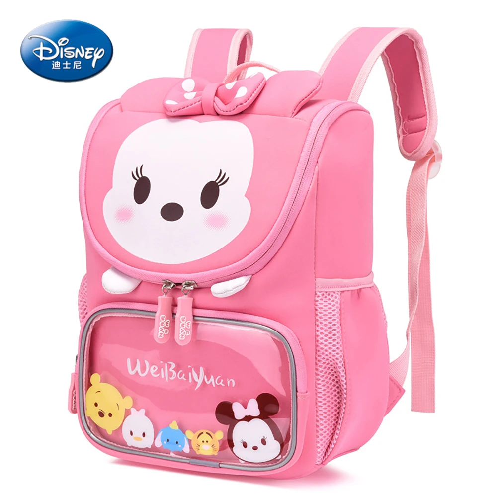 Детские школьные ранцы Disney с Микки Маусом для мальчиков и девочек, милые вместительные рюкзаки, студенческий дышащий рюкзак