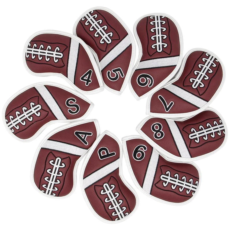 

Golf Iron Club Headcovers Set,Golf Iron Covers For Golf Clubs, 9Pcs PU Golf Club Protector Case
