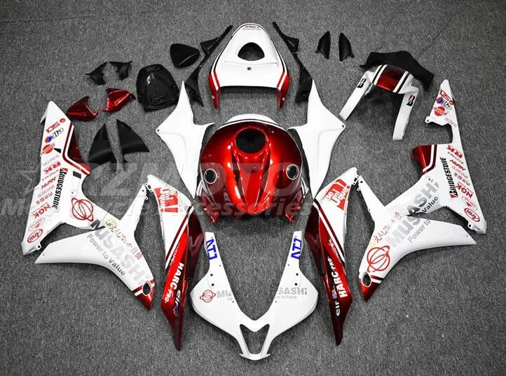 

New ABS Injection Mold Motorcycle Fairings Kit fit for HONDA CBR600RR F5 2007 2008 07 08 Bodywork set Red white cool