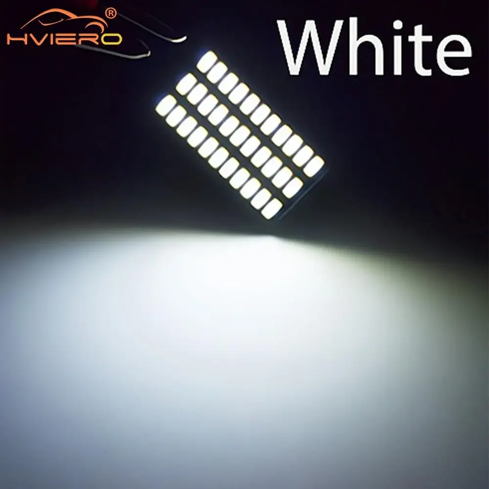 

2 шт. автомобильные светодиодные лампы постоянного тока 12 В T10 W5W 3014 33SMD указатели поворота номерного знака габаритные огни багажника белые лампы освещение яркое