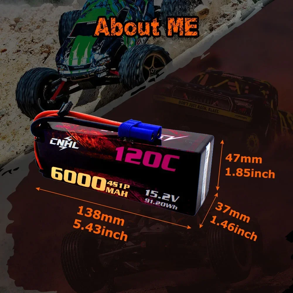 Фото CNHL 2S 3S 4S Lipo Батарея 6000 мАч 7,6 В 11,4 В 15,2 В 120C HV Жесткий чехол с разъемом EC5 для радиоуправляемого автомобиля Лодка Самолет Грузовик Танк Автомобиль №5