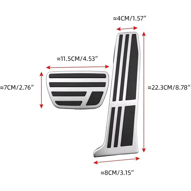 Накладки на педали для Toyota RAV4 XA60 2026, Camry, AVALON 2024, BZ4X: Нескользящие накладки на педали акселератора и тормоза Acc-Boom (art.: 3920dc99fc792) - 3920dc99fc792