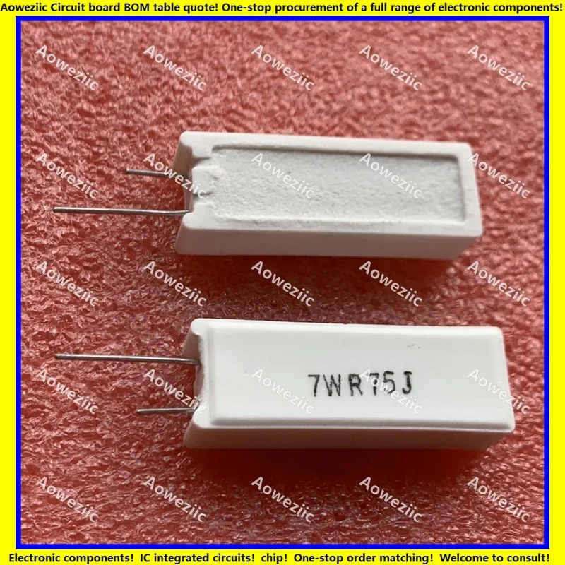 10 шт./лот 7WR75J 7W0.75ΩJ RX27-5 SQM вертикальное сопротивление цемента 7W0.75 Ом керамическое