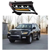 headlight car accessories car headlight with 3 lens sequential turn signal led head lights for land cruiser 200 2008 2015