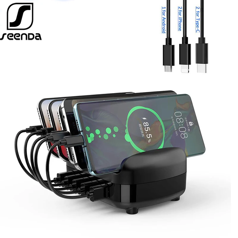 

Зарядная Станция SeenDa с 5 USB-портами, 60 Вт, с держателем