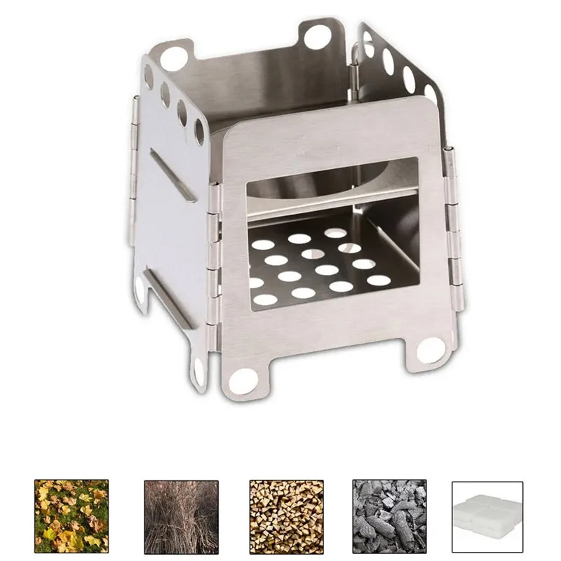 

Карманная мини-плита для кемпинга, деревянная Рыбалка, титановая Складная плита, плита для отдыха на природе, портативная плита для пешего туризма, кемпинга, Ультралегкая