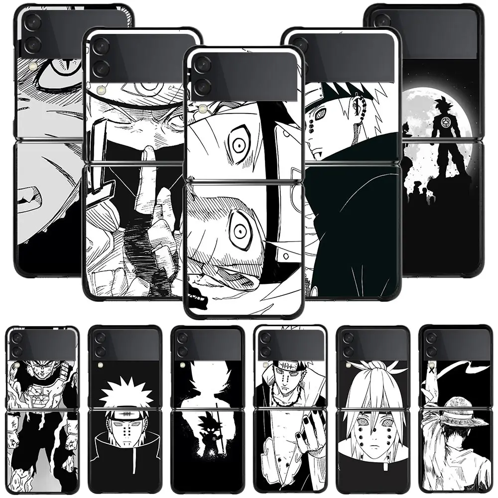 

Japanese Manga Naruto Kakashi Phone Case For Samsung Galaxy Z Flip 3 Z Flip3 5G Hard PC Fitted Cover zflip ZF3 Black Funda