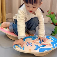 children%e2%80%99s balance board trainer wooden seesaw wobble board anti slip heavy bearing for toddler 3 4 5 6 7 8 body balance