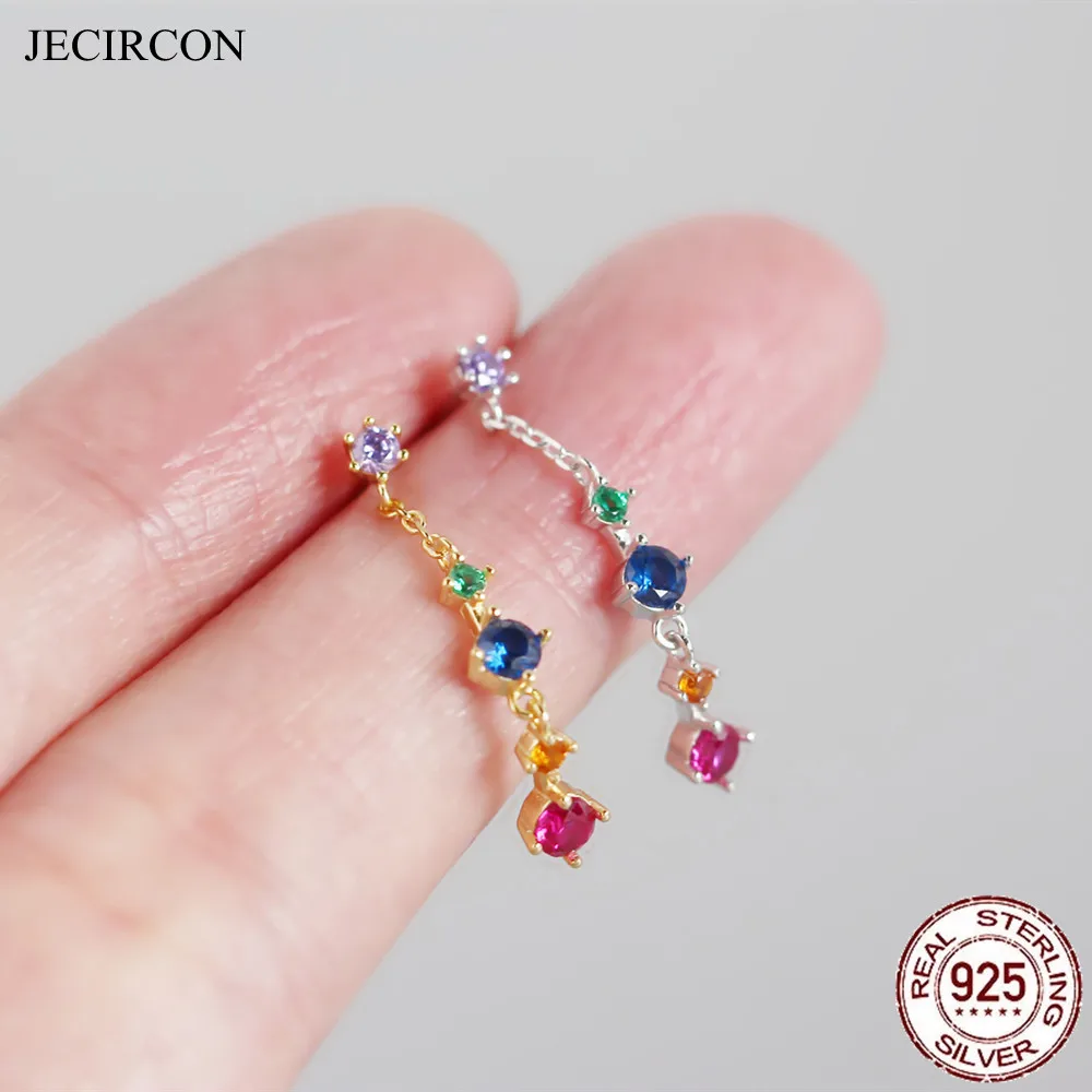 

Женские серьги-подвески из серебра 925 пробы с цирконом