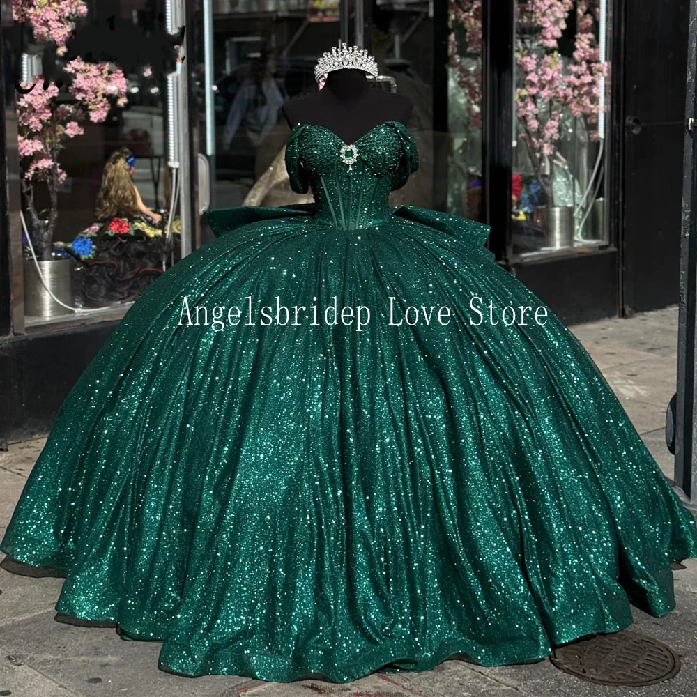 ANGELSBRIDEP индивидуальное Мексиканское изумрудно-зеленое платье Quinceanera для особых