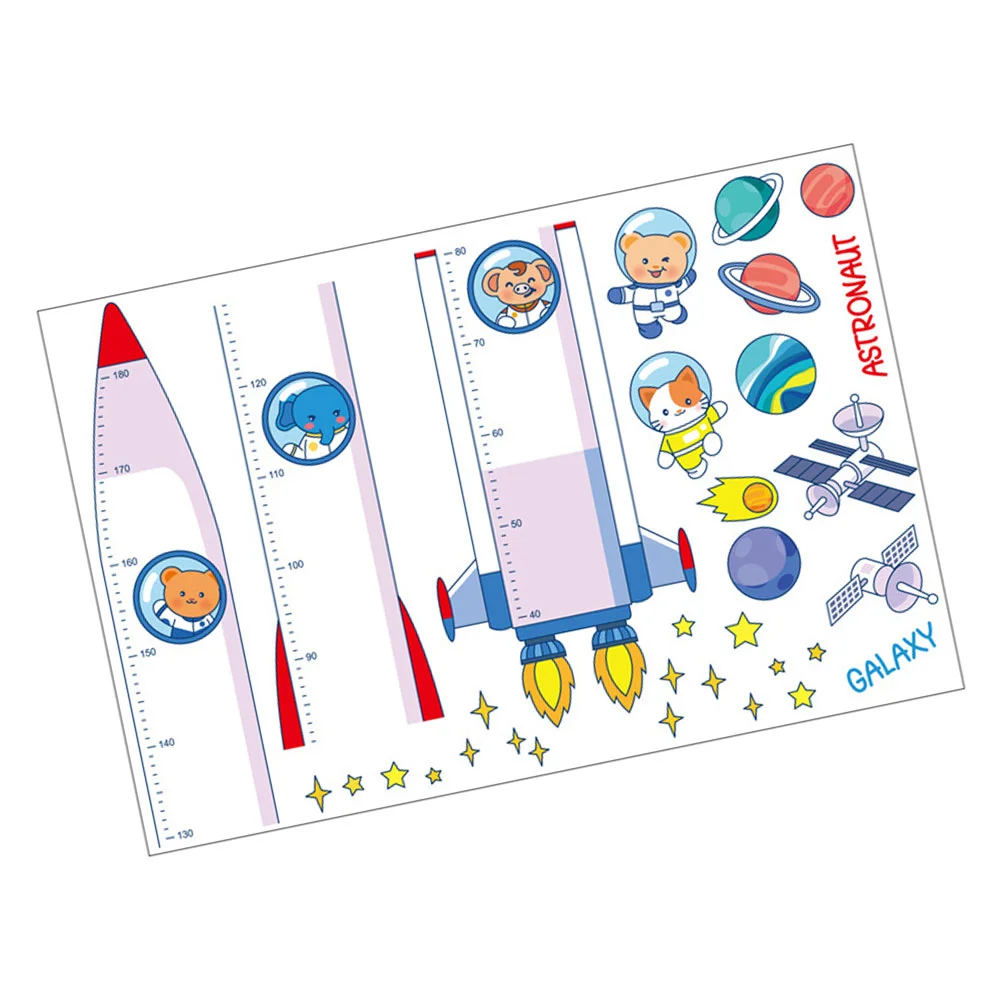

Astronaut Spacecraft Wall Sticker Decorative Growth Wall Ruler Spaceship Height Chart Kids Measuring Ruler Human Growth Chart