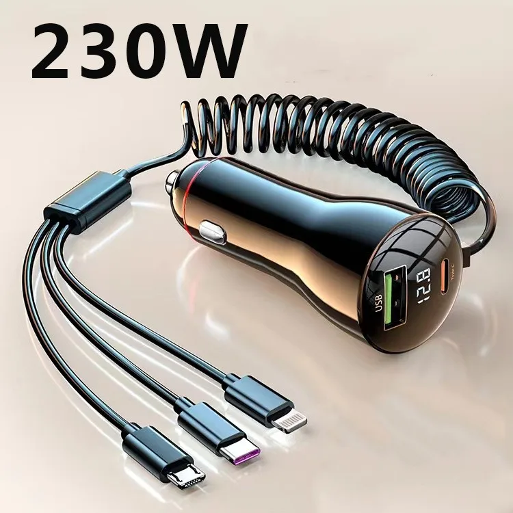 

Автомобильное зарядное устройство с USB-портом, 150 Вт, с кабелем