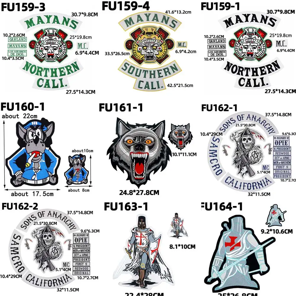 Вышитая этикетка для шитья в стиле панк