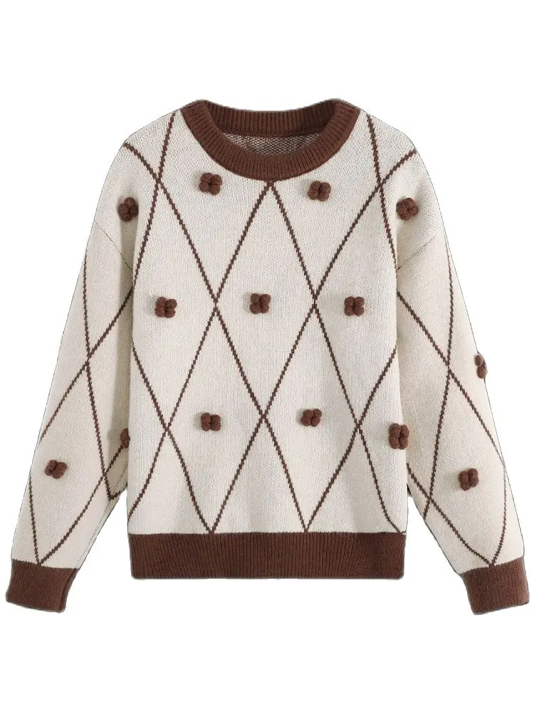 

Vintage Chic Knitted Sweater Pullover Autumn Women Sweaters O-neck Sexy Thick Warm Ladies Woman Jumpers