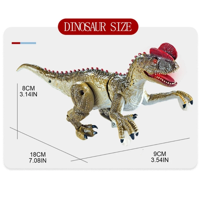 Kids Electric Remote Control Dinosaur Toys Fun Walking Sound Light Dilophosaurus Action Figures Model 2.4G RC Animal Boys Gifts images - 6