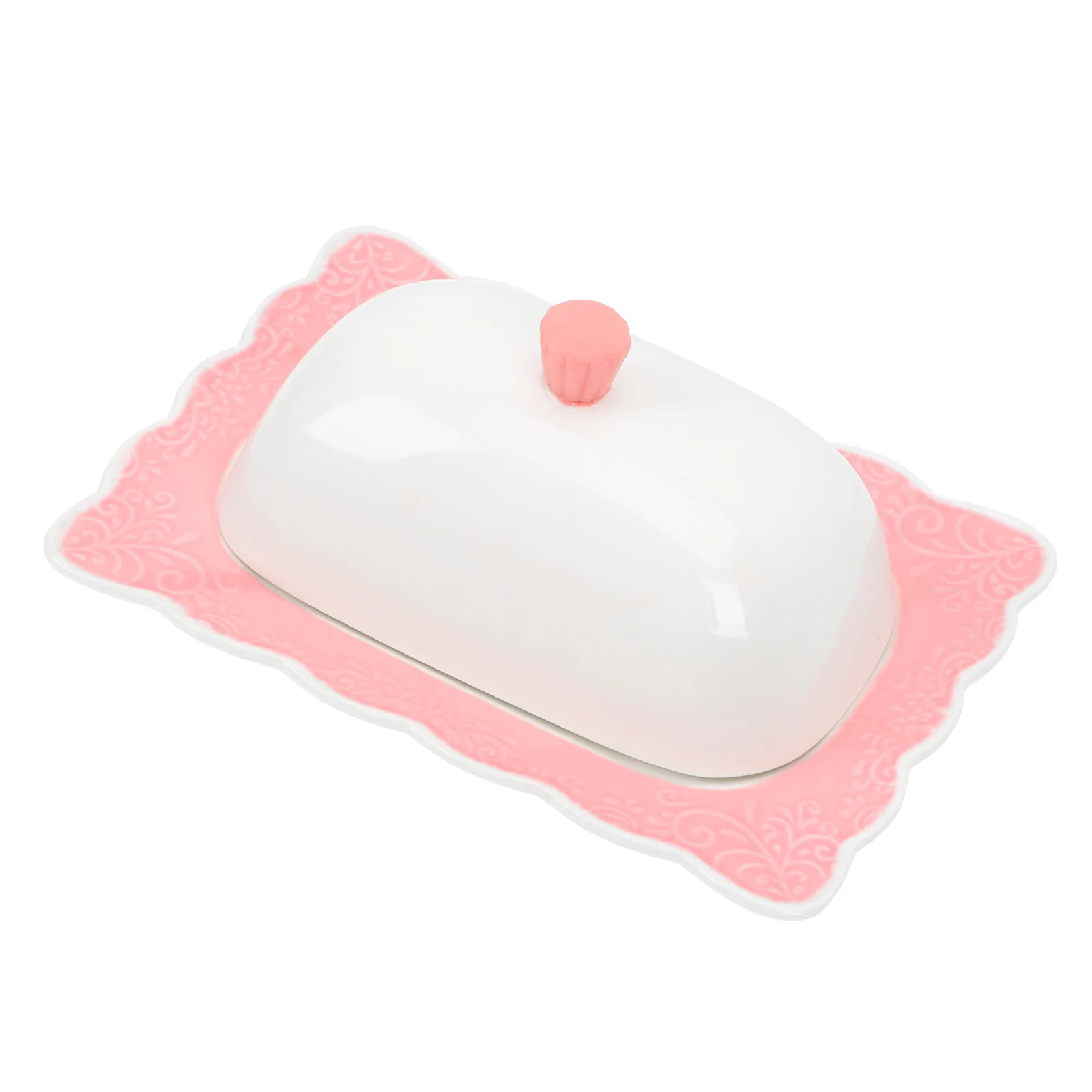 

Household Butter Plate Embossed Design Butter Container Butter Cheese Keeper