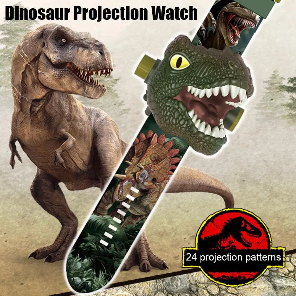 

Kids Dinosaur Projection Watch Cartoon Dinosaur 24 Types Pattern Watch Projector Projector On Wrist Educational Toy Children Boy