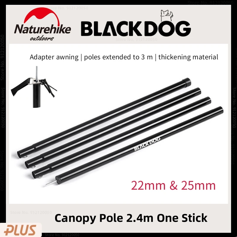 

Naturehike-BLACKDOG Camping Tent Rod Stand 4 Section Telescopic Canopy Pole Outdoor Tent Accessories Shelter Tarp Awning Poles