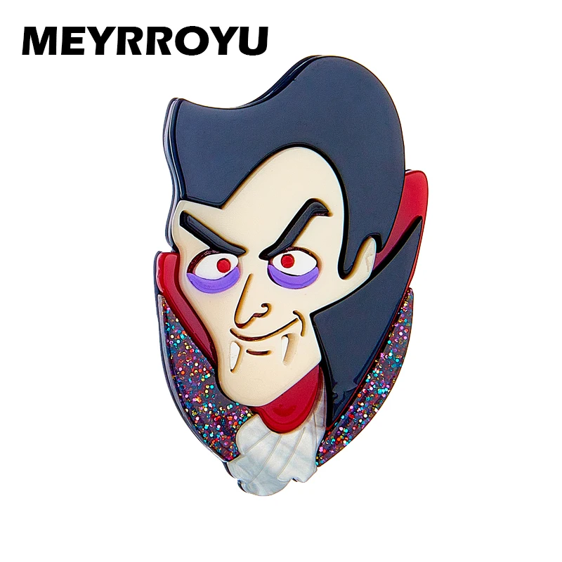 

MEYRROYU Halloween Scary Vampire Shape Brooches Women High Quality Acrylic Material Brooch for Women Stylish Girls Jewelry Gifts